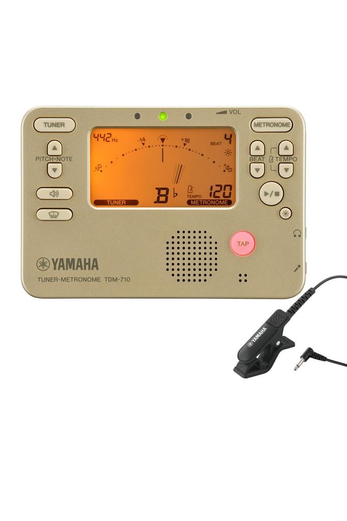 YAMAHA Tuner Metronome Gold Tuner Dedicated Microphone Black Set Equipped with Dual Function That Allows You To Use Tuner and Metronome At the Same