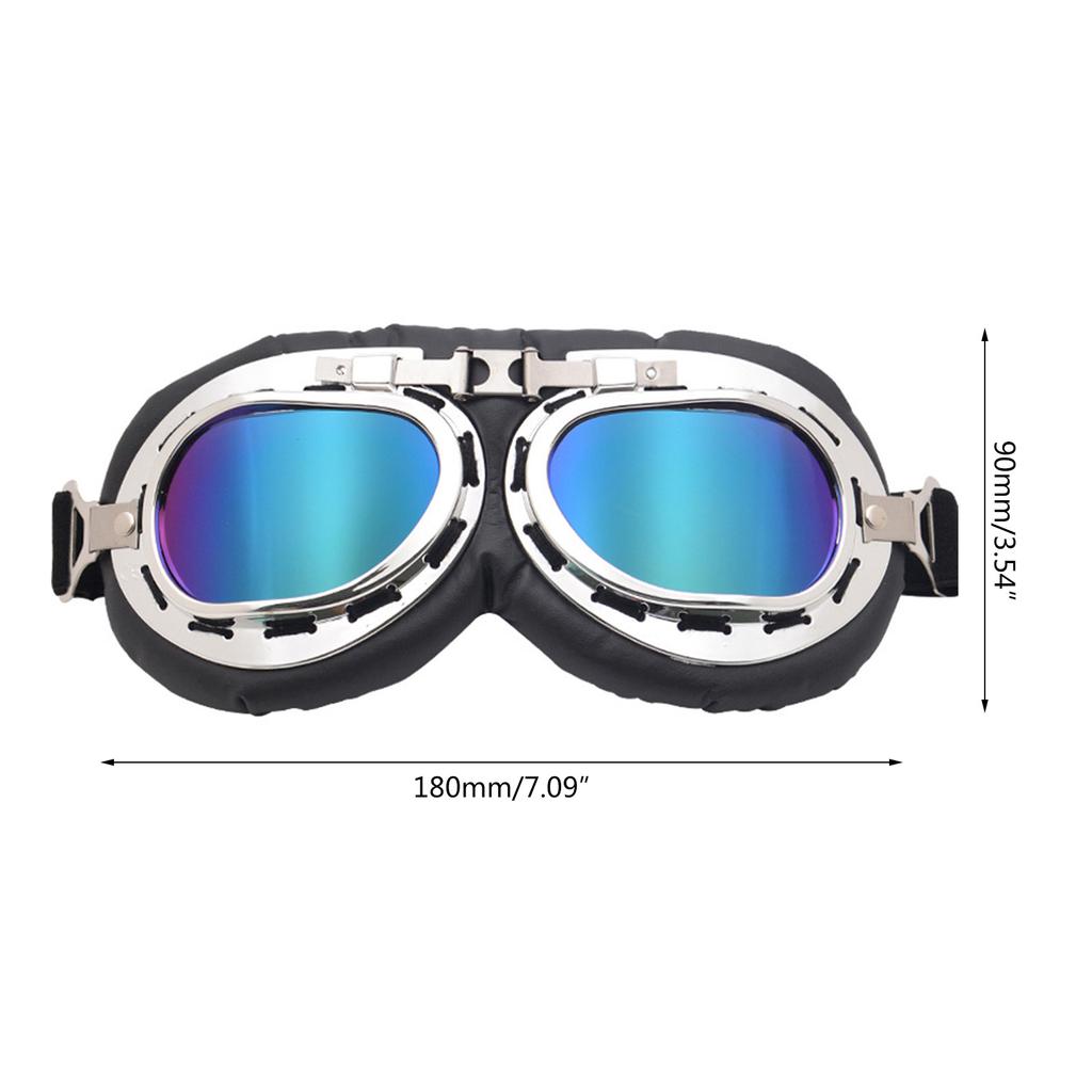 Motorcycle Goggles Retro Pilot Style Cruiser Scooter Goggle Glasses Dustproof Windproof for Men Women Adult Anti-Scratch