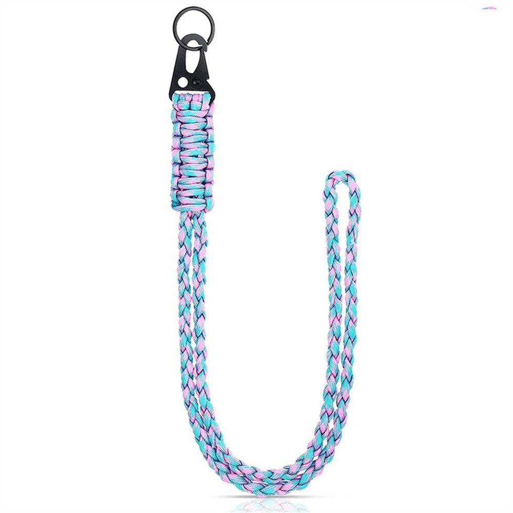 Metal Clip Paracord Neck Lanyard Parachute Rope Umbrella Rope Keychain  Outdoor Survival