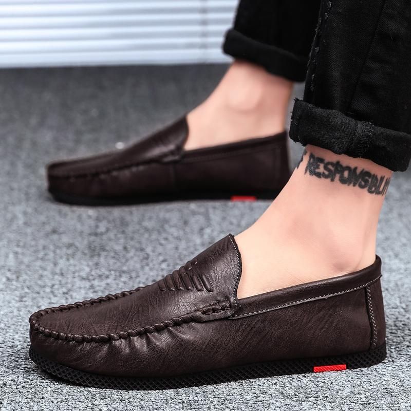 Кожаные лоферы для мужчин Модная мужская повседневная обувь Летняя удобная мужская формальная обувь Слипоны Мужские лоферы Chaussure Hommes