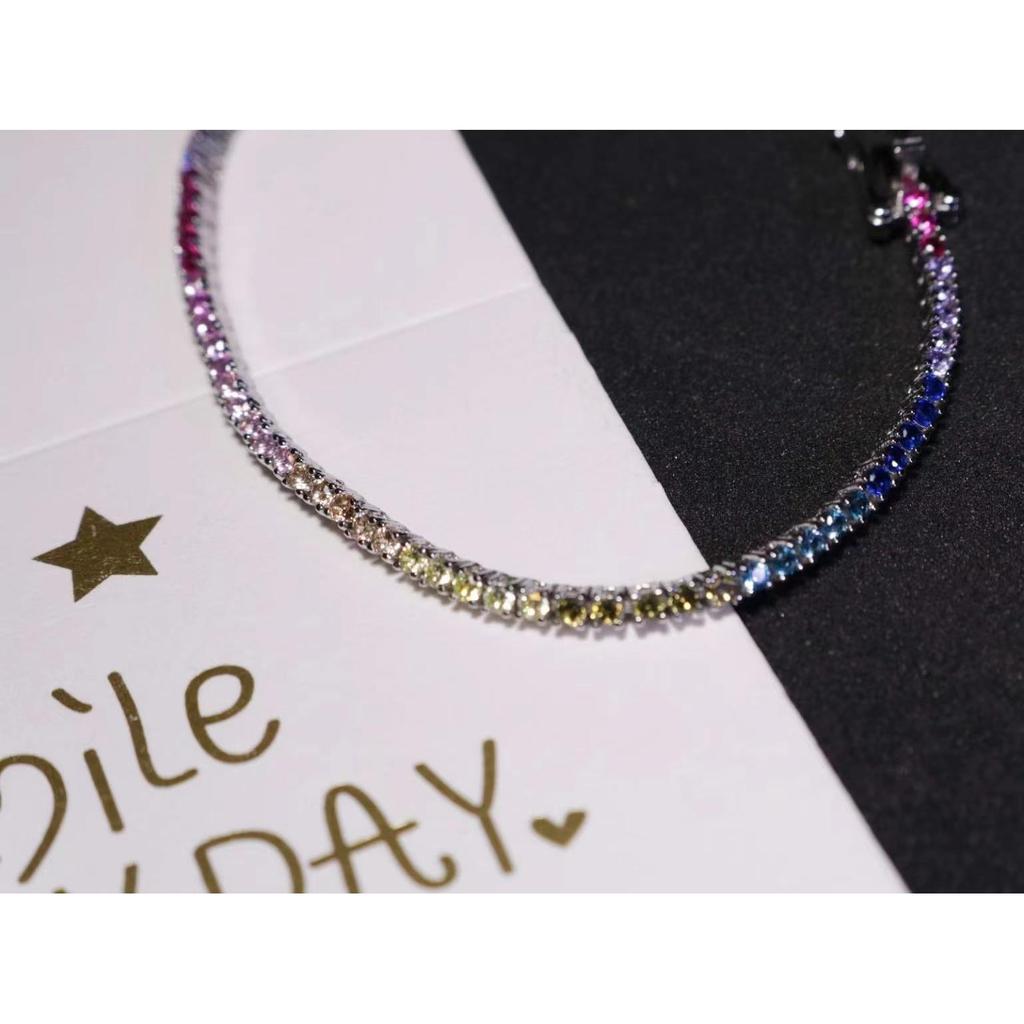 High Grade Cubic Zirconia 925 Sterling Silver Tennis Chain Bracelet Gold Plated Hypoallergenic Gift