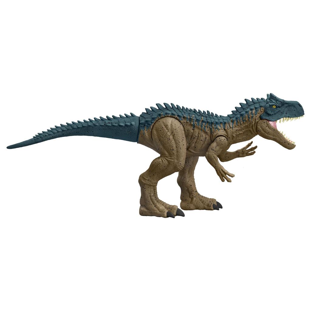 Фигурка динозавра Mattel JURASSIC WORLD Super Allosaurus, размер 100 см, для детей от 4 лет, HRX53, большая! Длина для детей, приблизительная. Синий/коричневый