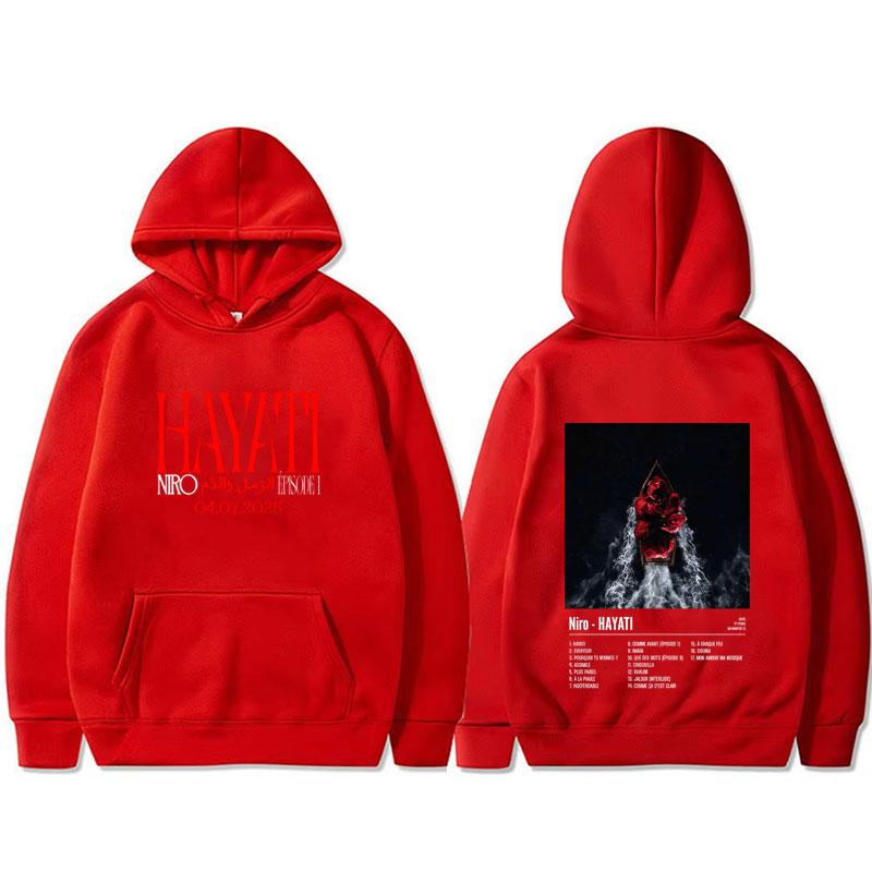 Rapper Niro HAYATI Album Graphic Hoodie Men Women Fashion Casual Oversized Pullover Hoodies Male Vintage Hip Hop Rock Streetwear