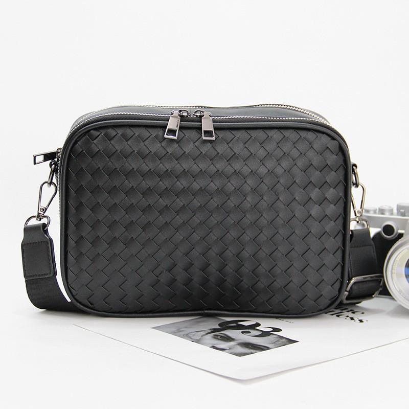 Thickened Hand-woven Bag Camera Men's Square Fashionable Single-shoulder Diagonal Large-capacity Mobile Phone Trendy