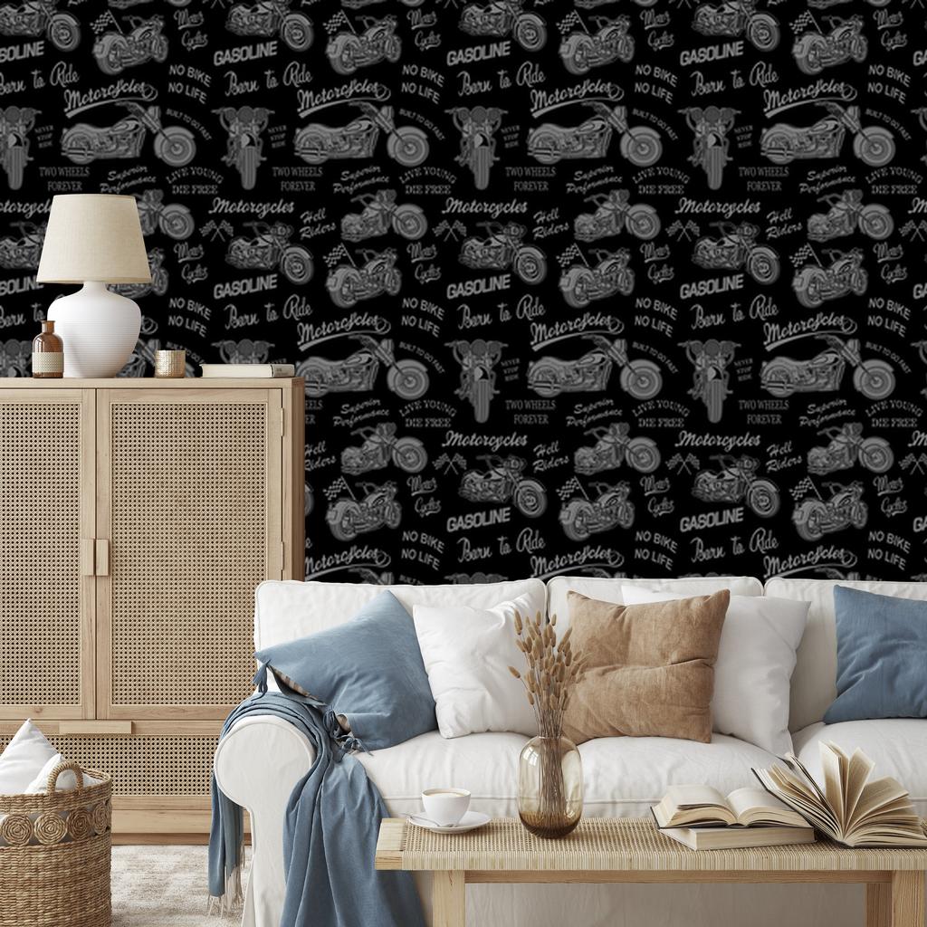 Vintage Motorcycles Wallpaper with Vintage Inscriptions 50x1000
