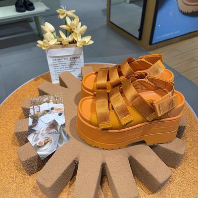 Сандалии на высокой платформе 11 см, новые летние мюли на скрытой платформе, повседневная обувь, женские уличные пляжные шлепанцы, дышащие массивные кроссовки