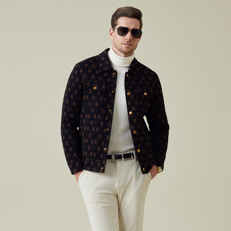 Rap Jacquard Fabric 2025 Autumn Men's Cotton Jacket 4004