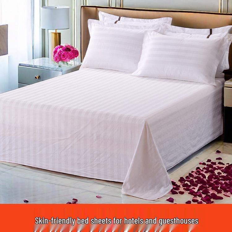 Наволочка из белого хлопкового сатина в полоску - Идеально для салонов красоты, спа-салонов и гостевых домов.