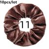 10pc/lot Scrunchies Velvet Scrunchies Hair Accessories For Women Elastic Bands Elegant Ponytail Solid Colors Coffee Black Grey
