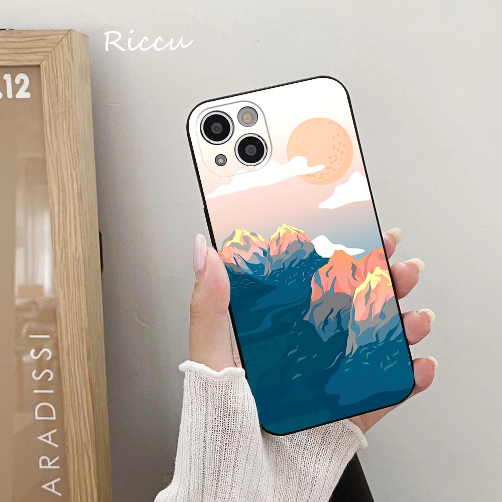 Чехол для телефона с горным пейзажем и пейзажем для iPhone 14 11 12 Pro 8 7Plus SE X Pro 14 MAX 13 MINI XR XS iphone 14, мягкие чехлы для телефонов