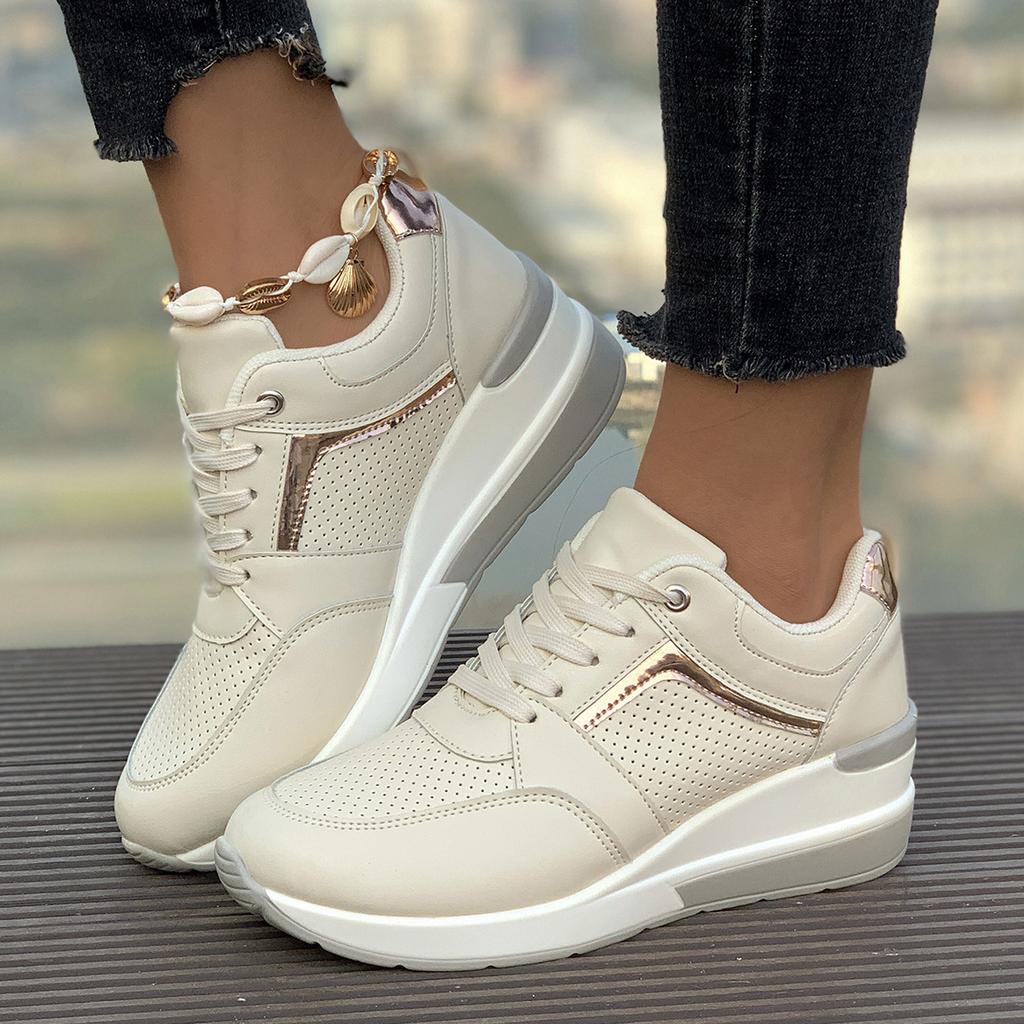 Ladies Sports Casual Shoes New Style Fashion Wedge Heel Thick Bottom Casual Sports Women's Single Shoes Large Size