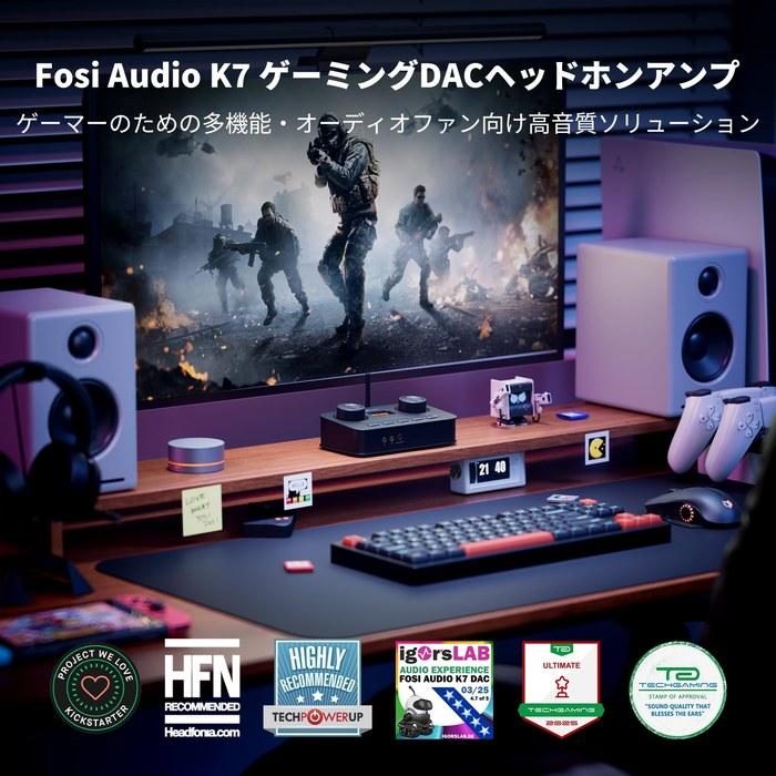 Fosi Audio K7 DAC Headphone Amplifier - USB C Digital to Analog Audio Converter - Optical/Coaxial/Bluetooth aptX HD LL/Mic Input,