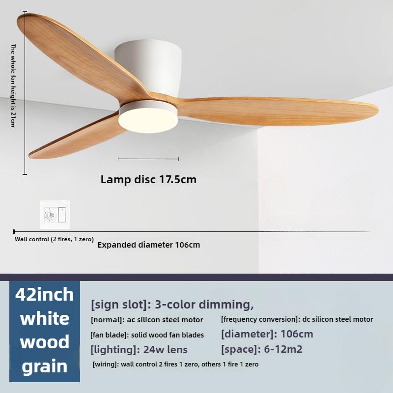 Скандинавский потолочный вентилятор, лампа с беспроводной тонировкой, потолочный вентилятор из массива дерева, лампа для столовой, гостиной, простая люстра с электрическим вентилятором с переменным диапазоном частот