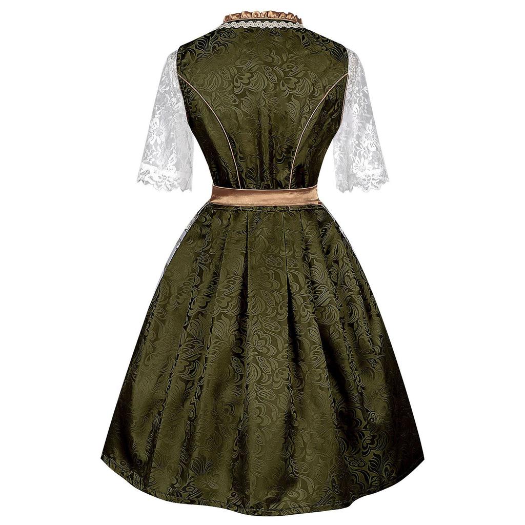 Женский повседневный пивной костюм Платье с коротким рукавом и галстуком Женский костюмное платье