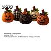 Halloween Patchwork Ornaments Fall Quilting Fabric for Pumpkins, Square Autumn Precut Quilted Fabric, Vintage Polka Decorative Gourds Porch