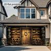 2D flat banner, 1pc Large Retro Wooden House Entrance - Seasonal Rural Style Decorationzyc