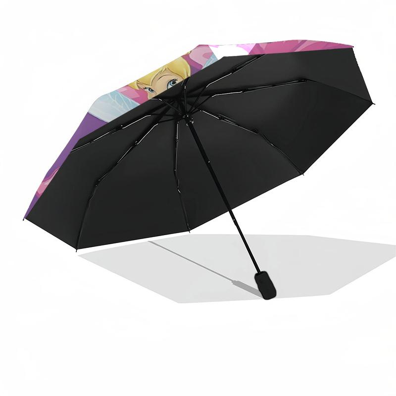 Tinker bell Themed Travel Umbrella-8 Ribs Automatic Opening and Closing, Portable Folding Design, Compact and Stylish Umbrella Suitable for