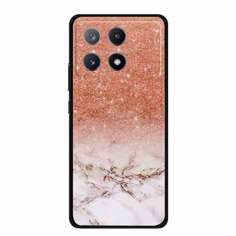 Чехол с мраморным узором для Poco X6 Pro Прозрачный бортик Funda для Xiaomi Poco X 6 Pro Мягкий прозрачный Coque Цветная задняя панель