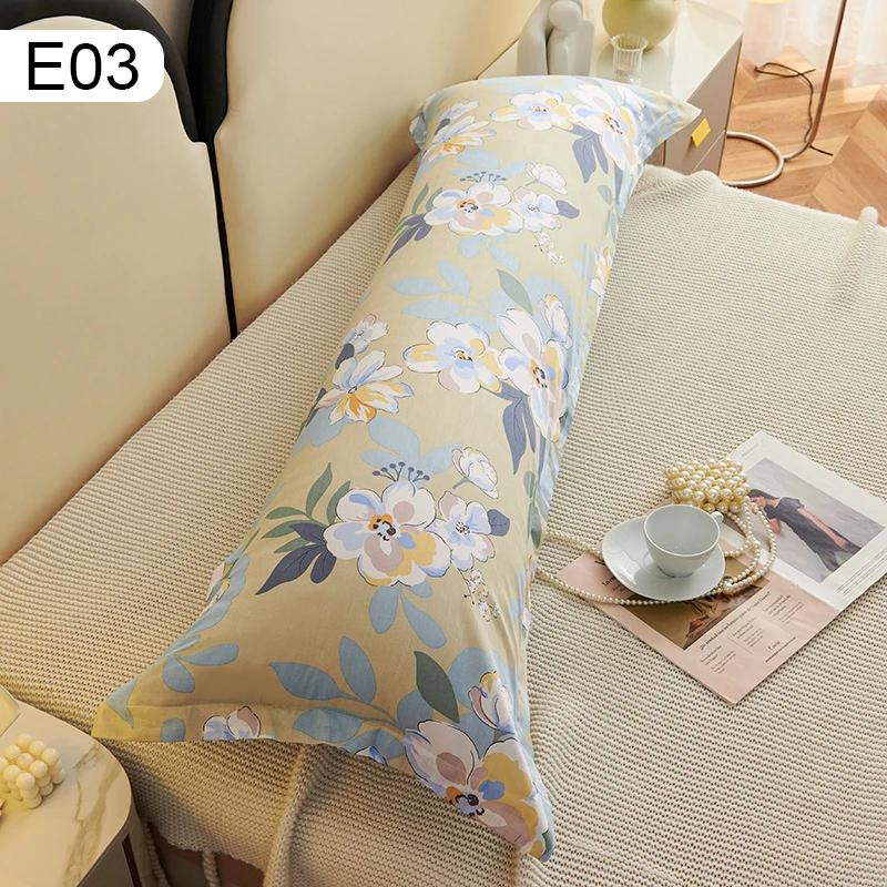 48X120/150Cm Lover Body Pillowcase Cover Flower Print Soft Cushion Double Long Pillowcase for Beddroom Couch Decorative Home New