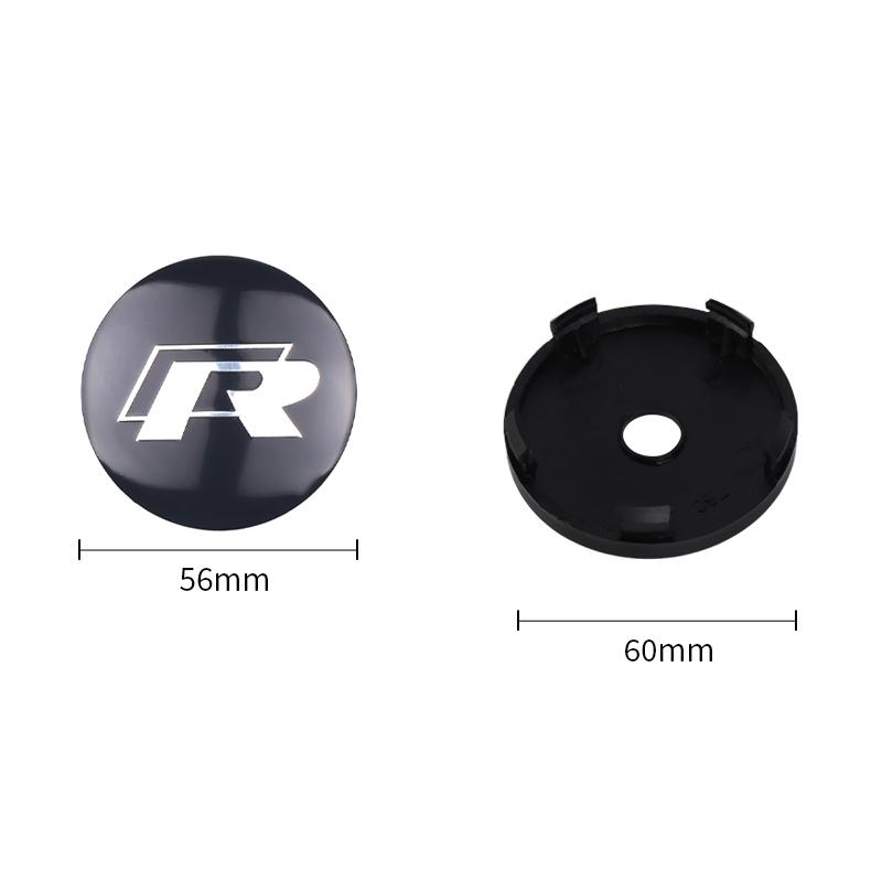 FUVLN1 60/63/68mm Car Wheel Center Hub Cap Logo Tyre Rims Badge Cover For Volkswagen VW Scirocco Golf MK6 Polo Tiguan PASSAT GTI R Line
