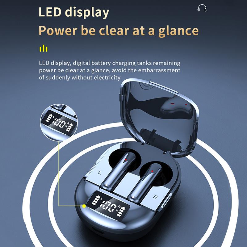 Наушники Bluetooth 5.3 Цифровой дисплей Беспроводные наушники с шумоподавлением Наушники Высококачественный стереозвук с микрофоном
