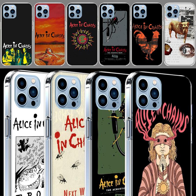 Чехол для телефона Alice In Chains (рок-группа) для iPhone 16 15 17 Pro Max 17Air 16E 14 Plus 13 12 Mini 11 Pro X XS XR Apple Прозрачный чехол T