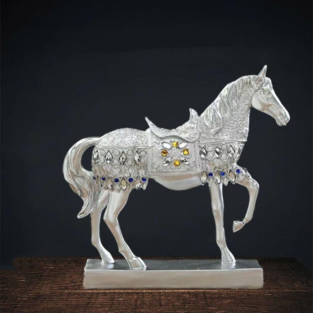 Modern Horse Ornaments Resin Miniatures Figurine Desktop Ornament Horse Statue New Year