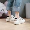 2025 Summer New Korean Ins Breathable White Shoes Women's Hollow Leisure Board Shoes Thick Bottom Versatile Loose