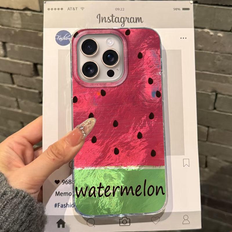 Фруктовый Чехол Арбуз для Apple iphone 16pro 16plus 15 16 14 13 Pro Max 16e 12 11 7 8 Plus XR SE Ударопрочный Чехол Fundas