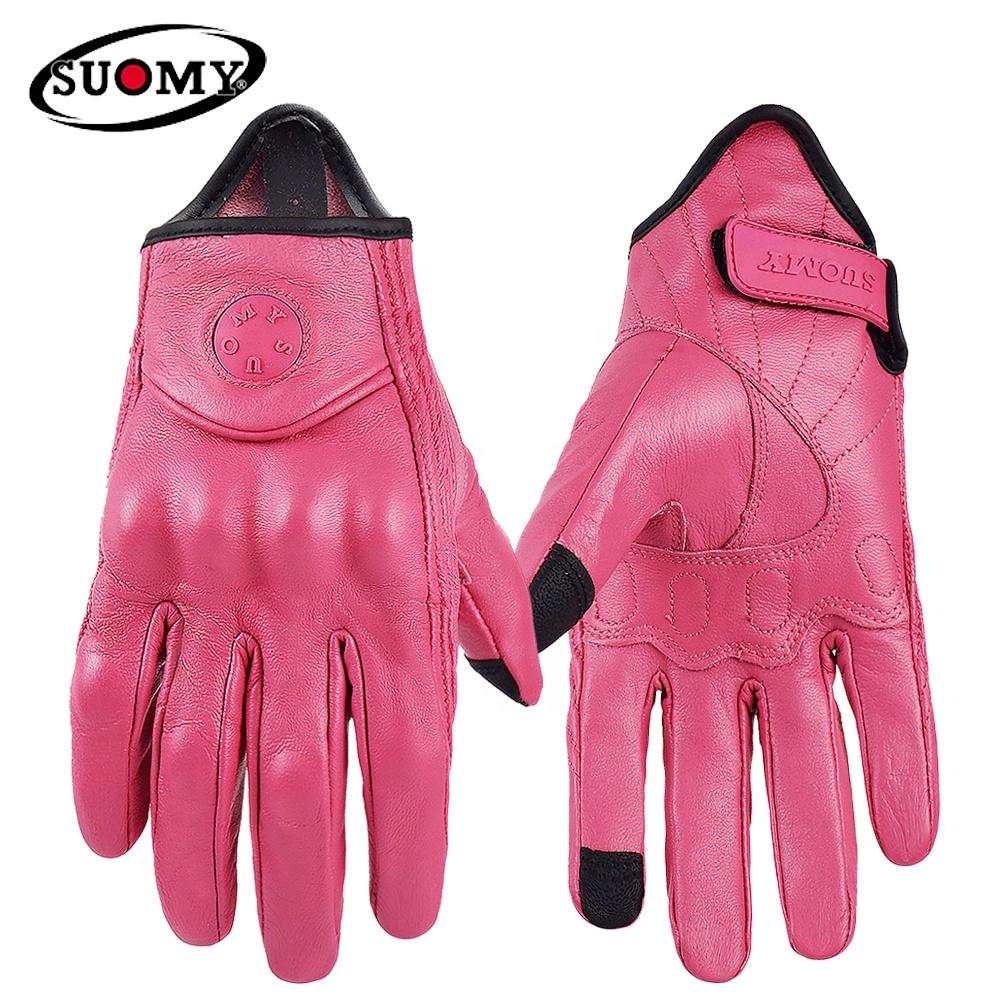 SUOMY Leather Bike Bicycle Off-road Hand Gloves Touch Screen Motorcycle Riding Sports Racing Gloves Men Winter Motocross Gloves