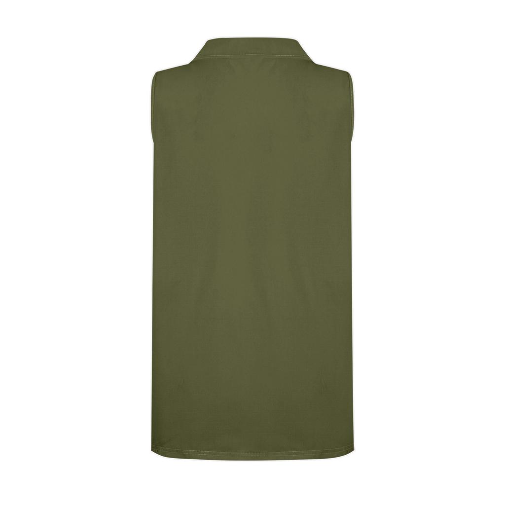 Women's Fashion Casual Solid Colour Sleeveless Cardigan Button Down Shirt T-Shirt Top