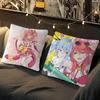 Аниме Hololive Наволочки для подушек Сакура Мультяшные Декоративные для дивана Домашние Двусторонняя печать Короткий плюш Милая наволочка