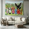 Bing Cartoon Wall Tapestry Aesthetic Wall Hanging Printed Fabric Blanket Decorative Tapestries for Bedroom Living Room Home Decor