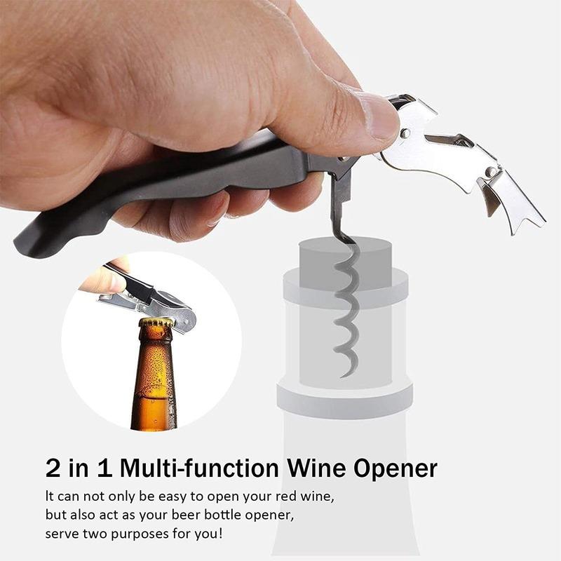 Wine Aerator Pourer Wine Opener Set 4Pieces Pressure Bottle Opener Wine Pour Spout,Stoppers Bottle Opener Wine stopper 5