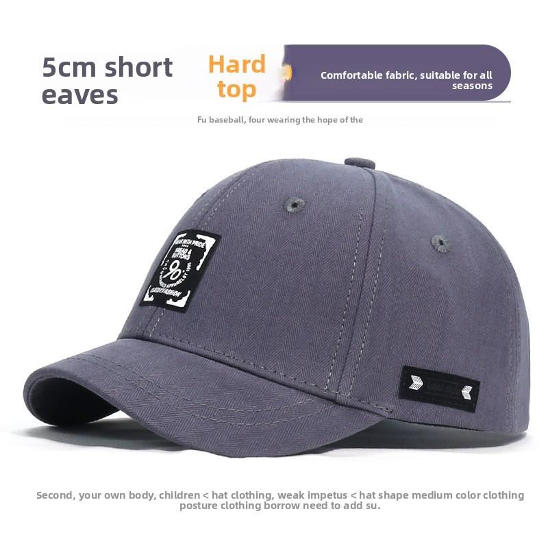 Cotton Letter Embroidery Baseball Cap With Short Brim For Men And Women 2024 Spring Fashion