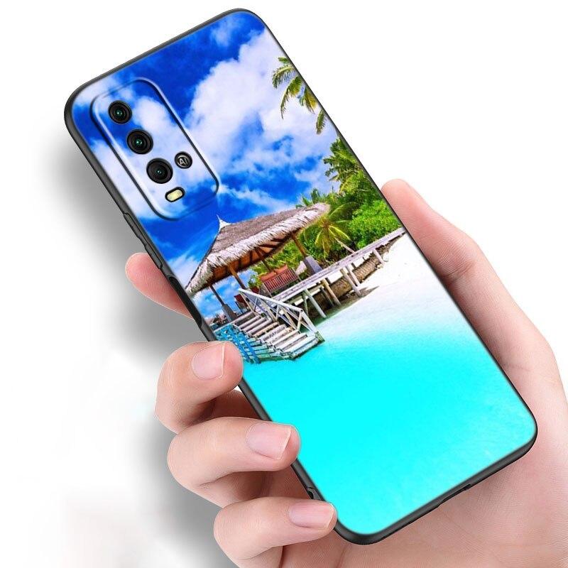 Чехол для телефона Sunset Beach Sea для Xiaomi Redmi Note 10 9 Pro Max 10S 10T 9A 9C 9S 9T 8A 8T 8 7 Pro, мягкий черный чехол из ТПУ