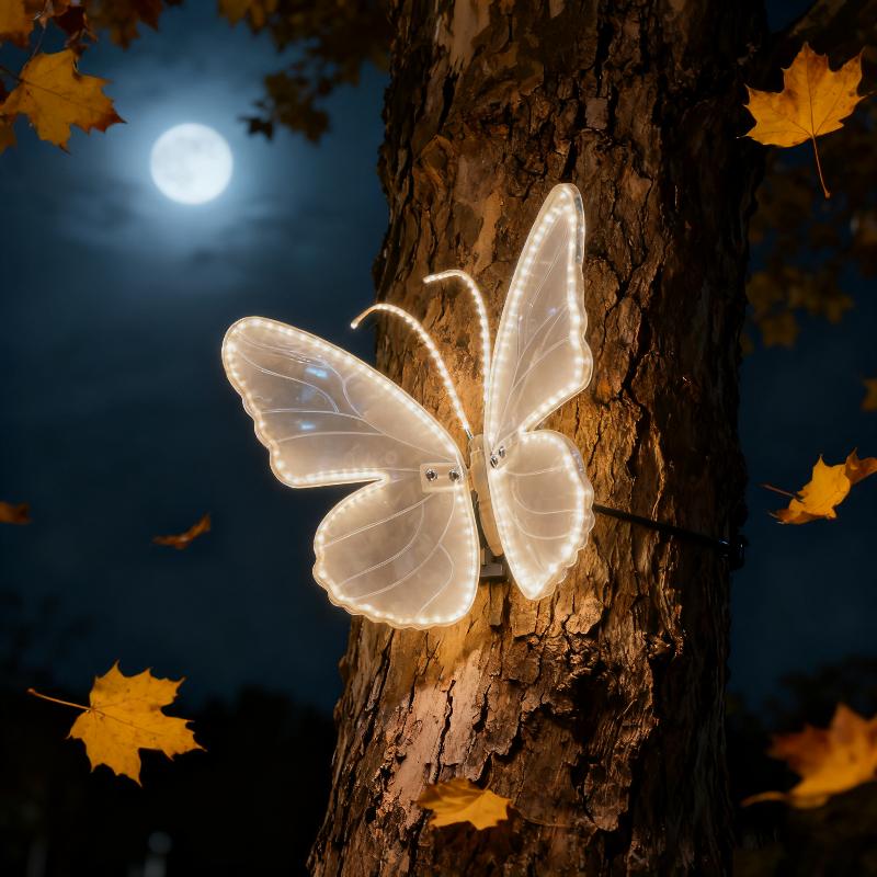 40/60Cm Led Outdoor Simulation Dynamic Static Butterfly Lights Holiday Party Home Christmas Decorations With Transformer