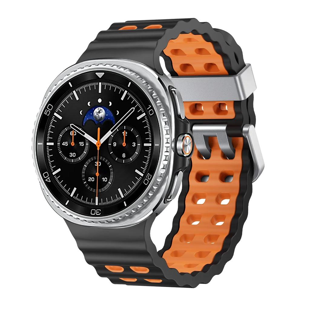 Двухцветный силиконовый ремешок для Samsung Galaxy Watch 8/8 Classic Sport дышащий браслет Для Galaxy Watch 8 40/44 мм силиконовый ремешок