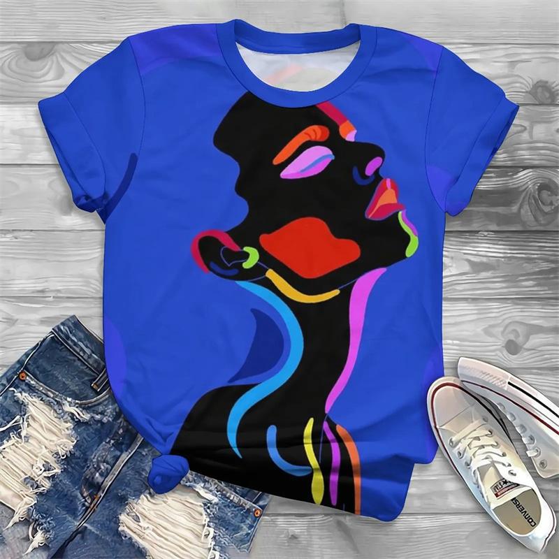 Модные женские футболки, забавные топы с 3D-принтом, футболки с коротким рукавом, летние футболки с африканским принтом, свободная одежда больших размеров