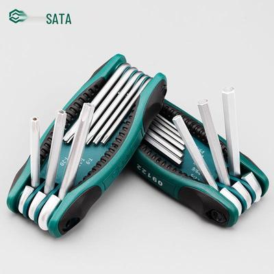 Складной набор шестигранных ключей SAST, 8 шт., метрический и дюймовый