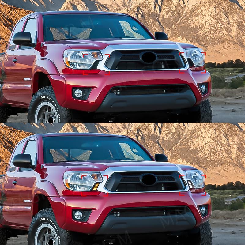 Для Toyota Tacoma 2012 2013 2014 2015 светодиодные дневные ходовые огни DRL белые дневные огни желтые указатели поворота 12 В автомобильные аксессуары