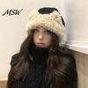 Cozy Thermal Winter Cat Ear Sherpa Fleece Hat for Women, Windproof Protection Fluffy Women Hat, Thick Warm Fuzzy Skull Cap Outdoor Cycling Autumn