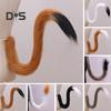 Cosplay Fake Cat Tail Soft Fuzzy Plush Contrast Color with Metal Pin Fixed Performance Club Dance Paty Costumes Prop Artificial Tail