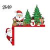 Snowman Door Frame Art Christmas Topper, Wooden Corner Sign, Santa Gingerbread Rustic Holiday Accents Man Decor for Home Party Decoration Decorations