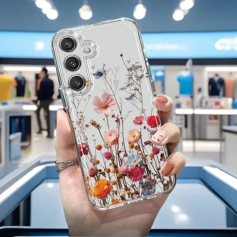 Чехол для телефона с цветочной лозой для Samsung Galaxy S26 S25 S24 S23 S22 S21 S20 FE Note20 Note10 Edge Plus Ultra Lite 5G Прозрачная крышка