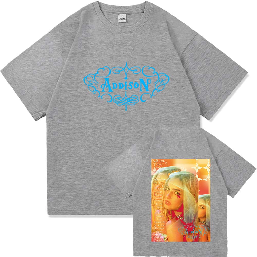 2025 Addison Rae 2025 New Album Addison T Shirt Fashion Retro UnisexWomen Clothing Harajuku Clothes Summer 100 Cotton Graphic T S