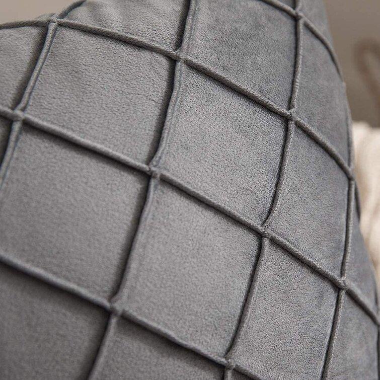 Nordic Solid Velvet Embroidered Plaid Throw Pillow Cover Luxury Showroom Velvet Sofa Cushion Case 45x45cm