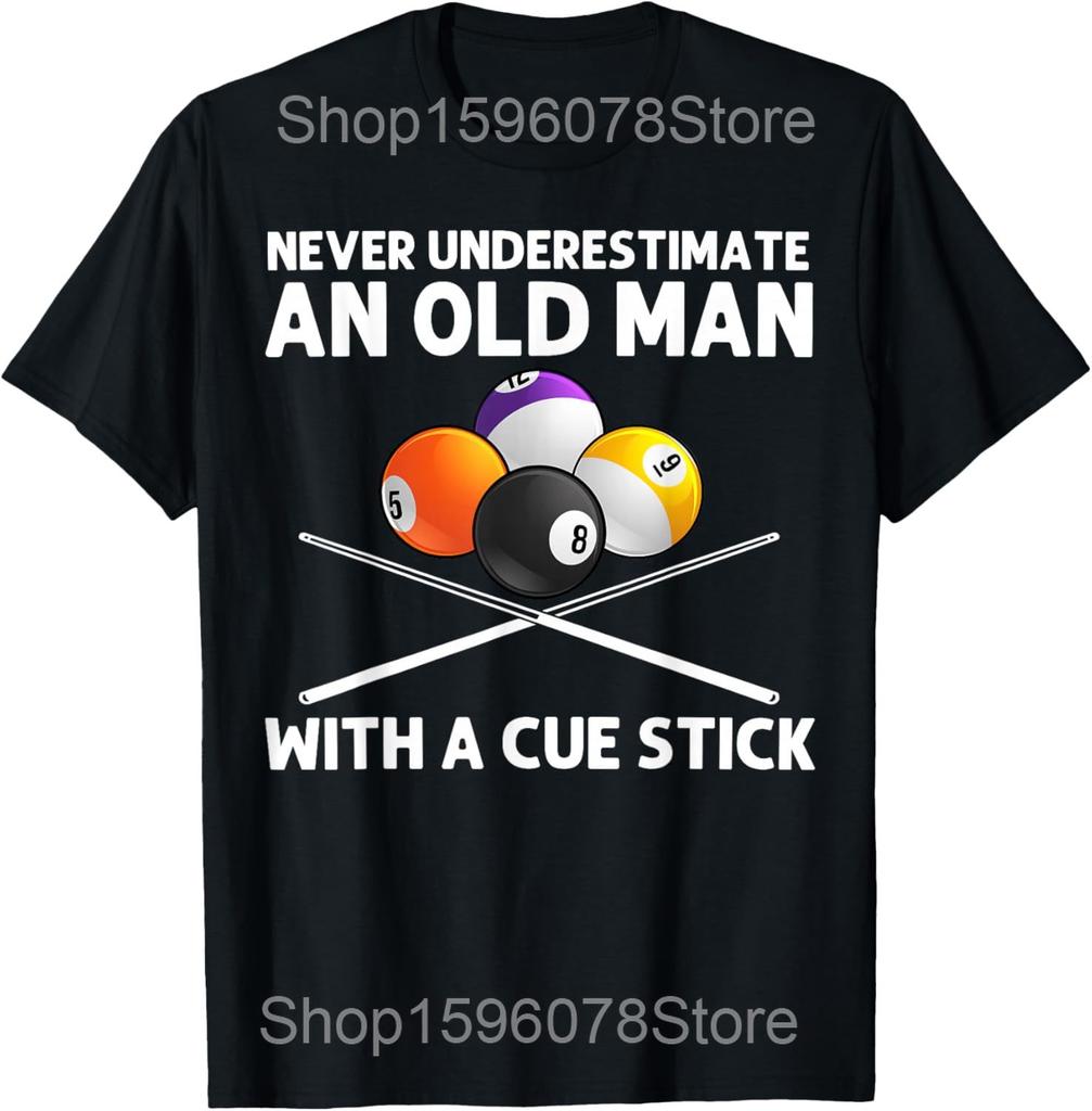 Funny Billiards Player Vintage Pool Balls Sports Lover T Shirts Humor Streetwear Tee Shirt Short Sleeve Unisex Loose Clothing