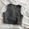 Solid Sleeveless Slim Tank Tops For Women High Elastic Elegant Crew Neck   Casual Bottoming Vest Summer Versatile Crop Top