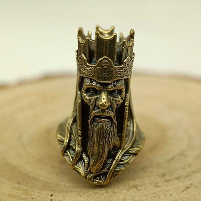 Король-скелет Латунные бусины для ножа EDC DIY Плетеный браслет из паракорда Брелок Подвески Скульптура головы Инструмент для улицы Подвески